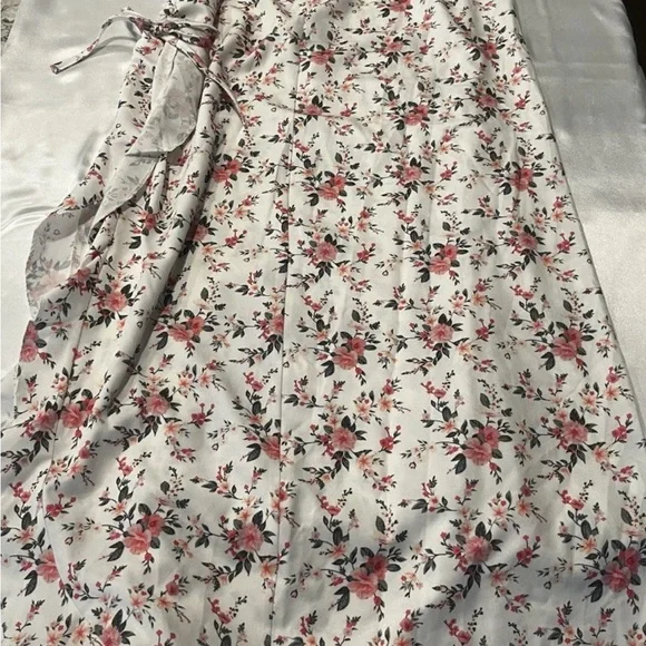 Floral Pink Print Dress with matching tube top size small - Picture 3 of 8